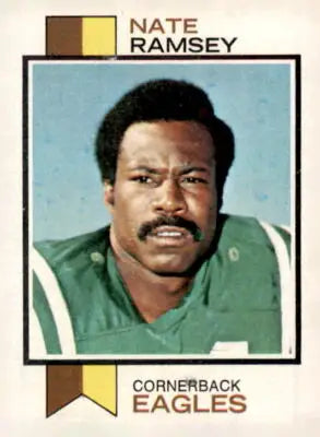 Nate Ramsey football card from the 1973 Topps #482 sports trading card collection