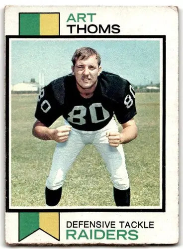 Vintage football card 1973 Topps #502 Thoms F Fair RC Rookie Raiders with original gloss