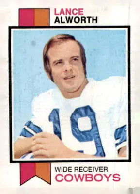 Lance Alworth Dallas Cowboys football card from 1973 Topps #61 in EX-MT condition