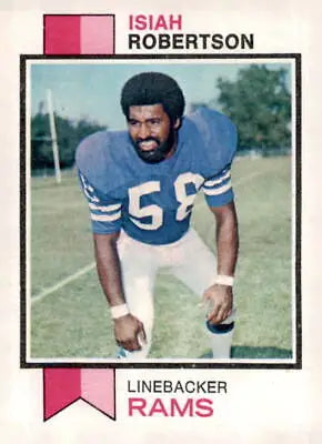 Isiah Robertson football card Los Angeles Rams 1973 Topps #65 Isiah Robertson EX-MT