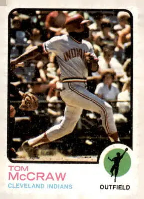 Tom McCraw baseball card from 1973 Topps #86 featuring Cleveland Indians player