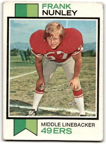 Vintage football trading card 1973 Topps #95 Frank Nunley G Good original gloss 49ers