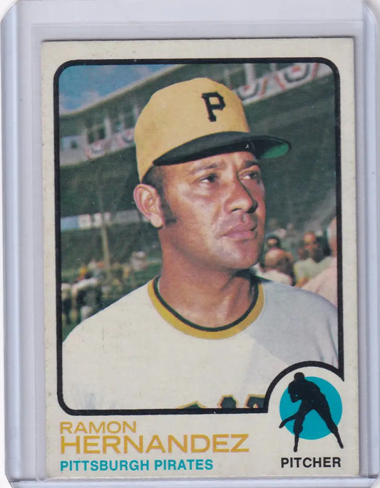 1973 Topps Baseball #117 Ramon Hernandez card featuring Pittsburgh Pirates legend