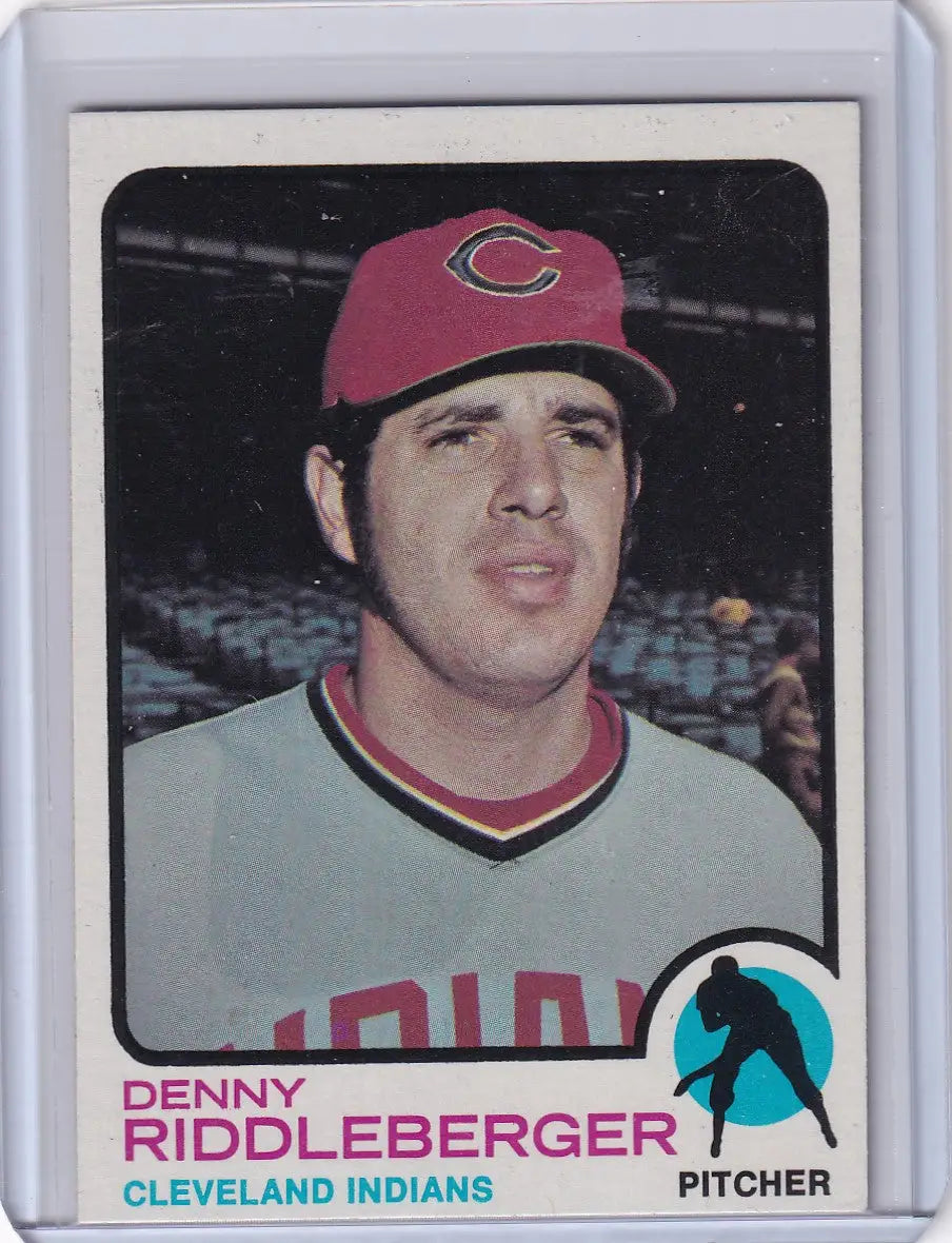 1973 Topps Baseball #157 Denny Riddleberger card featuring Cleveland Indians player