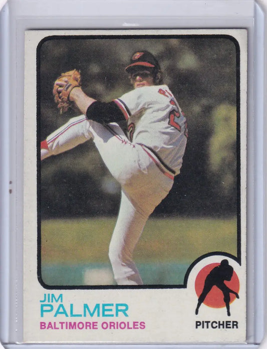 1973 Topps Baseball #160 Jim Palmer card featuring Baltimore Orioles legend