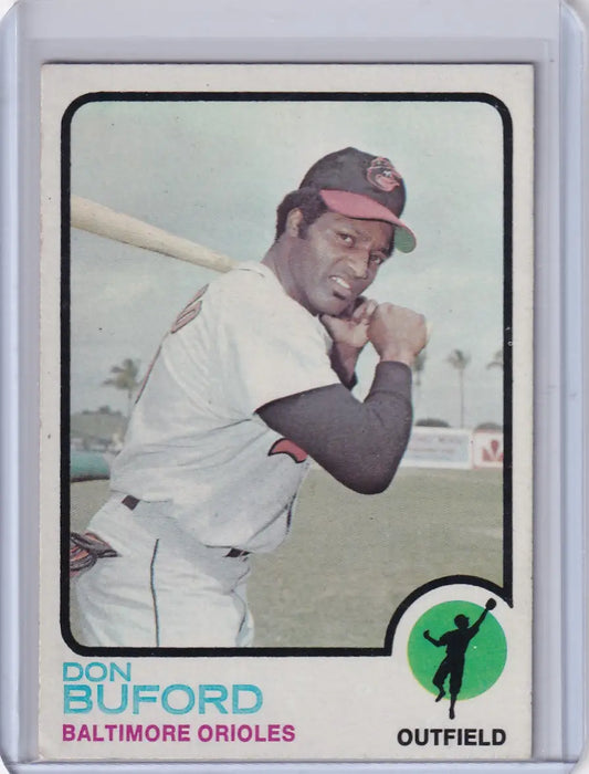 1973 Topps Baseball #183 Don Buford card featuring Baltimore Orioles player