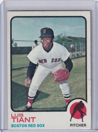 1973 Topps Baseball #270 Luis Tiant card featuring Boston Red Sox pitcher