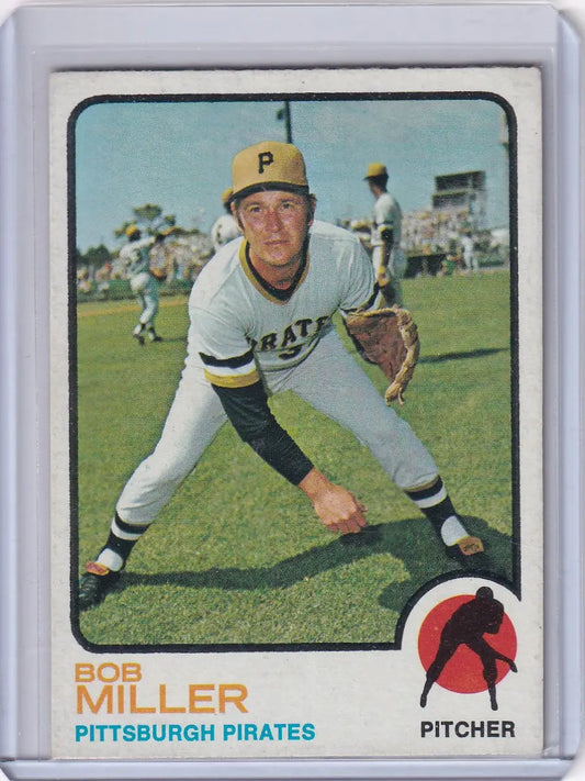 1973 Topps Baseball #277 Bob Miller card featuring Pittsburgh Pirates player design
