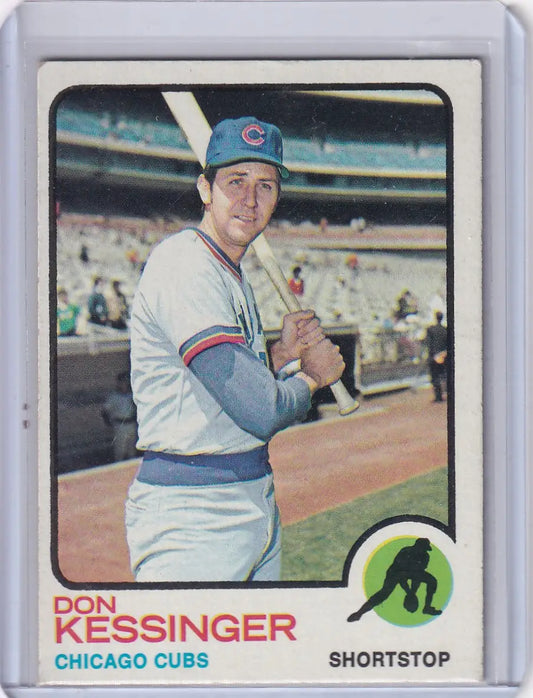 1973 Topps Baseball #285 Don Kessinger card featuring Chicago Cubs memorabilia