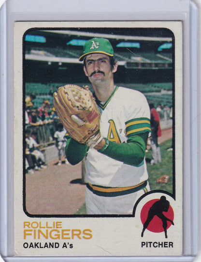 1973 Topps Baseball #84 Rollie Fingers card of Oakland Athletics legend