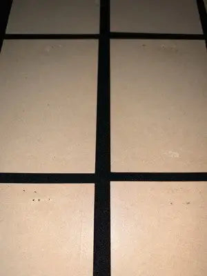 Beige floor tiles with dark grout from 1973 Topps Wacky Packages Stickers Series 3 tan backs