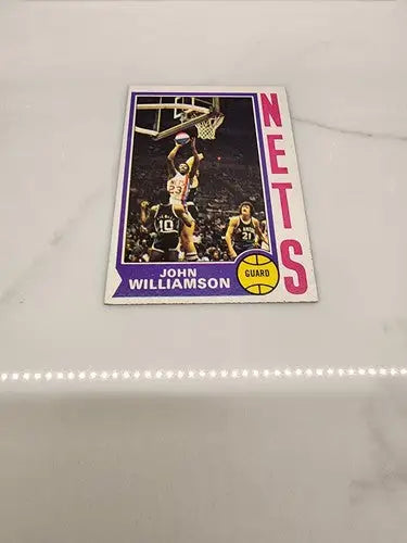 Vintage John Williamson basketball trading card from 1974-75 Topps series