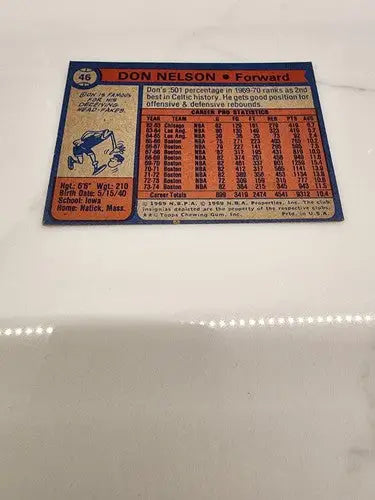 Vintage Don Nelson basketball trading card from 1974-75 Topps series