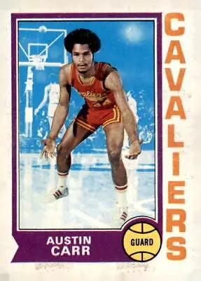 Austin Carr basketball trading card from the 1974-75 Topps series featuring him with Cleveland Cavaliers