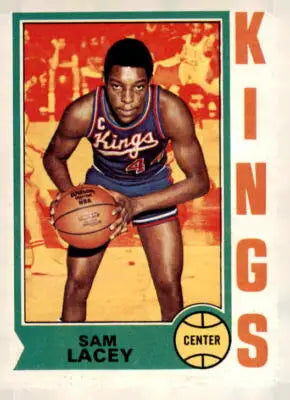 1974-75 Topps Sam Lacey basketball trading card from sports trading card collection