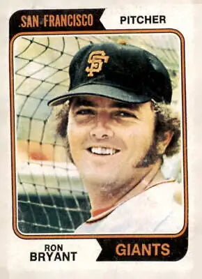 Ron Bryant baseball card from 1974 Topps #104 featuring San Francisco Giants pitcher