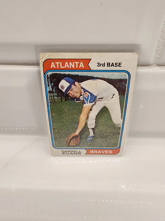 Darrell Evans Atlanta Braves trading card from 1974 Topps #140 in VG condition