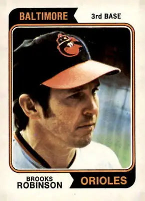 1974 Topps #160 Brooks Robinson baseball card featuring classic design of Orioles third baseman