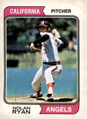 Nolan Ryan baseball card 1974 Topps #20 featuring legendary pitcher Nolan Ryan