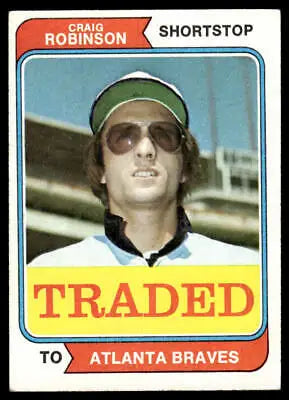 1974 Topps 23T Craig Robinson Traded baseball card featuring Craig Robinson