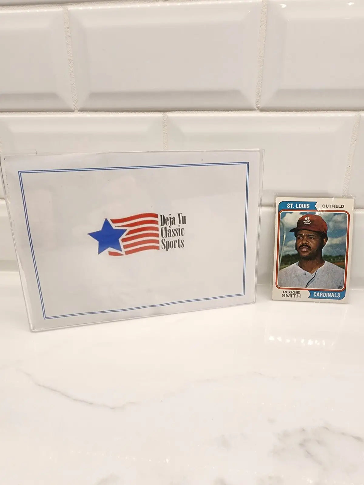 Reggie Smith baseball trading card with envelope from 1974 Topps #285 for sports trading collections