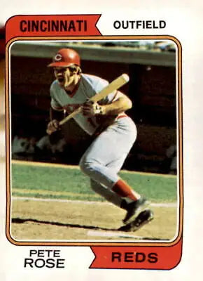 1974 Topps #300 Pete Rose baseball card featuring vibrant pink parallel, Cincinnati Reds
