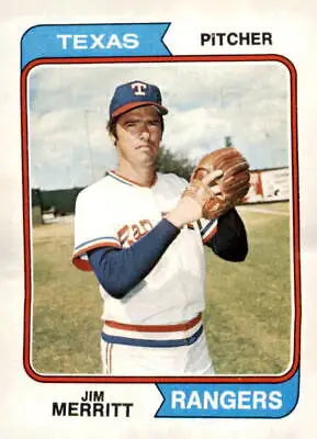 Jim Merritt baseball card from 1974 Topps #318 featuring Jim Merritt athlete