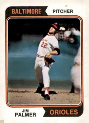 Jim Palmer Baltimore Orioles baseball card from 1974 Topps #40 EX