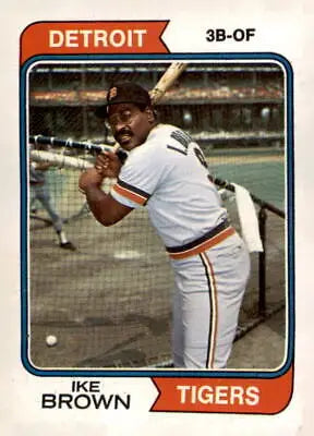 1974 Topps Ike Brown baseball card featuring Detroit Tigers player in excellent condition