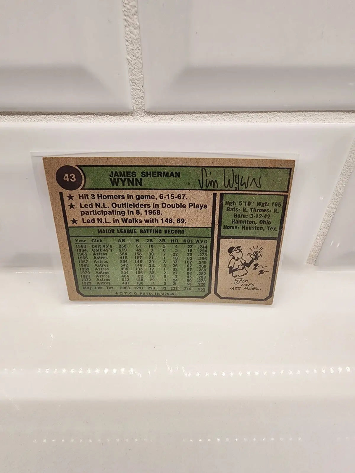 Vintage 1974 Topps Jimmy Wynn baseball card in EX-NM condition