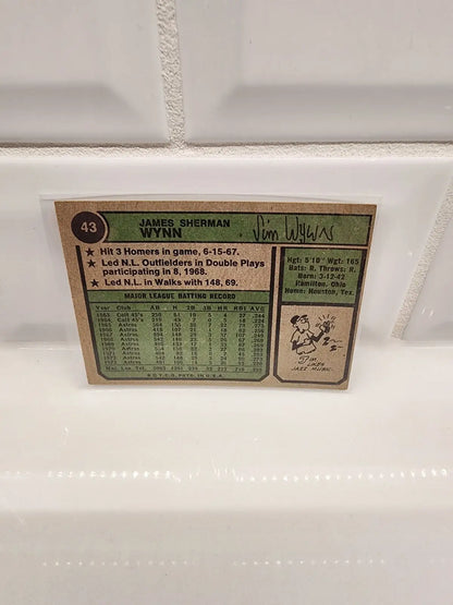 Vintage 1974 Topps Jimmy Wynn baseball card in EX-NM condition