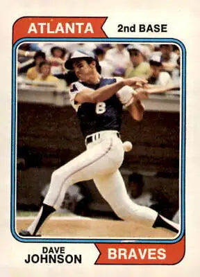 1974 Topps Dave Johnson baseball card featuring Dave Johnson baseball memorabilia