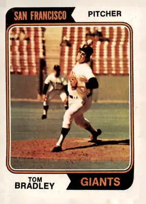 Tom Bradley baseball card from 1974 Topps #455 featuring San Francisco Giants player
