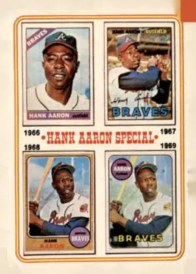 Hank Aaron baseball card from 1974 Topps 5 Hank Aaron Special 1966-1969 EX