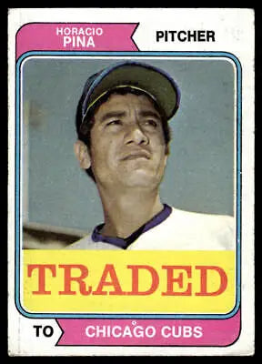 1974 Topps #516T Horacio Pina Traded baseball card showcasing Horacio Pina’s image