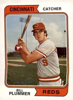 Vintage Cincinnati Reds baseball card 1974 Topps #524 Bill Plummer EX-NM