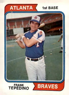 1974 Topps Frank Tepedino baseball card showcasing Frank Tepedino in vintage baseball card style