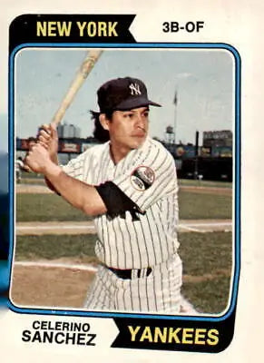 Celerino Sanchez baseball card from 1974 Topps #623 featuring Sanchez baseball card image