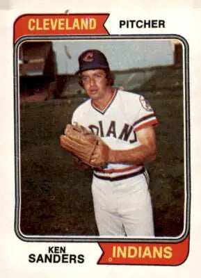 1974 Topps Ken Sanders baseball card showing Ken Sanders baseball memorabilia