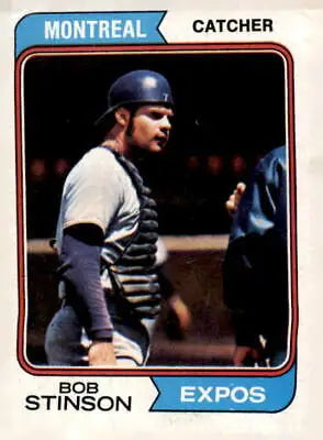 1974 Topps Bob Stinson Montreal Expos baseball card featuring player portrait