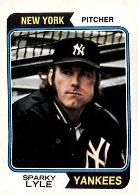 Sparky Lyle baseball card from 1974 Topps #66 depicting Sparky Lyle rookie card