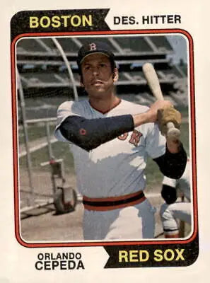Orlando Cepeda baseball card from the 1974 Topps set, showcasing the Boston Red Sox star