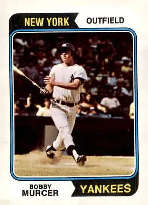 Baseball card featuring Bobby Murcer of the York Yankees from 1974 Topps #90