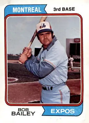 1974 Topps Bob Bailey baseball card featuring Bob Bailey, collectible Bailey baseball card