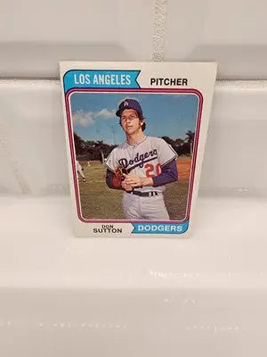Don Sutton baseball card from 1974 Topps Don Sutton series, EX-NM condition