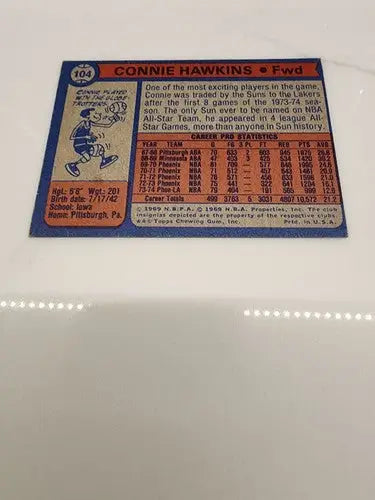 1974 TOPPS SET BREAK Connie Hawkins #104 Los Angeles Lakers EX+