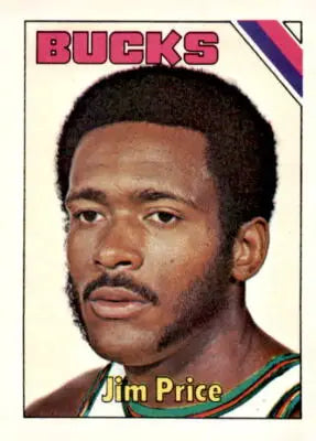 Jim Price Milwaukee Bucks trading card from 1975-76 Topps series