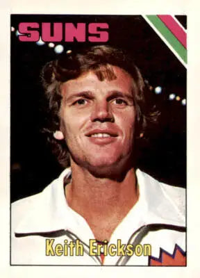 Basketball card of Keith Erickson from 1975-76 Topps series featuring Phoenix Suns player