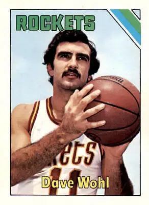 Vintage basketball trading card of Dave Wohl from 1975-76 Topps featuring Houston Rockets