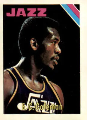 E.C. Coleman basketball card from 1975-76 Topps series featuring Orleans Jazz player